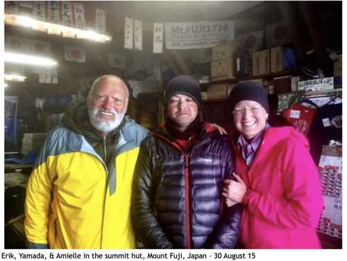 A stoic climbed up Mount Fuji